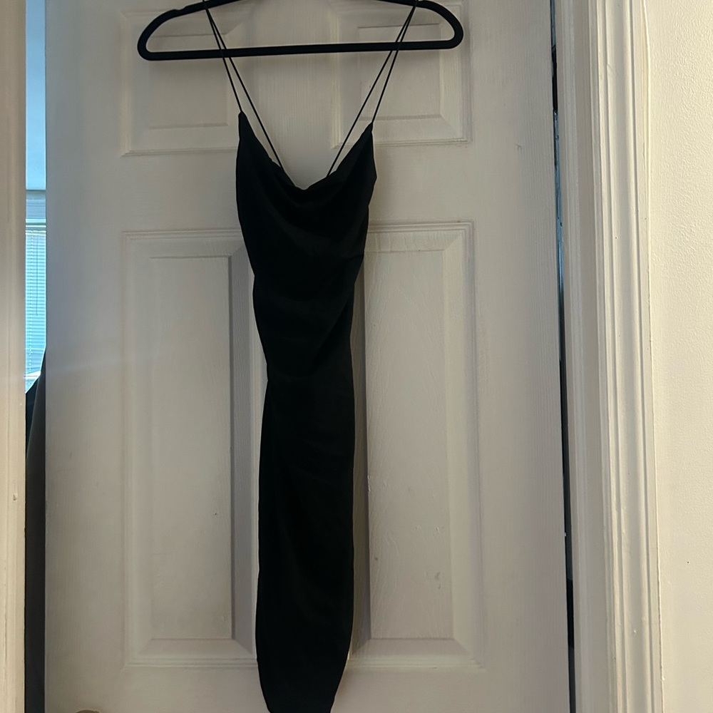 Elegant Black Spaghetti Strap Dress